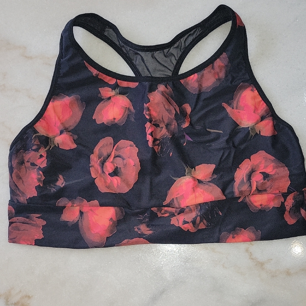 Victoria's Secret Black and Red Sports Bra Racerback